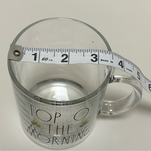 Rae Dunn “Top O’ the morning” Glass Coffee Mug - Picture 6 of 7